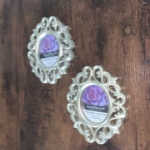 Two 3.1 x 3.75in gold metallic photo frame